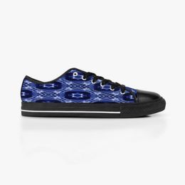 GAI Men Shoes Custom Sneaker Hand Painted Canvas Womens Fashion Black Blue Low Cut Breathable Walking Jogging Women Trainers