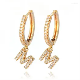 Hoop Earrings 2022 Fashion Women Hip Hop Gold Plated 26 Letter Hanging Sexy Party Piercing Drop Earring Jewelry Gifts