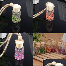 Other Household Sundries Flower Pattern Transparent Bottles Pendant Soft Ceramics Empty Glass Bottle Mobile Ornament Home Furnishing Dhqfh