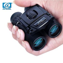 Telescopes APEXEL 8x21 Compact Zoom Binoculars Long Range 1000m Folding HD Powerful Mini Telescope BAK4 FMC Optics Hunting Sports Camping 221114