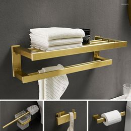 Bath Accessory Set Hardware Gold Towel Rack Paper Holder Bar Corner Shelf Toilet Brush Robe Hook Bathroom Accessories