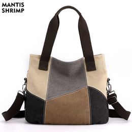 Cross Body Women Bag Canvas Tote Brand Handbag Patchwork Messenger Shoulder Fashion Female Casual Crossbody Sac a Main 221114