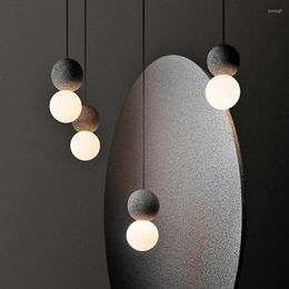 Pendant Lamps Nordic Cement Light LED G9 Modern Simple Creative Dining Room Kitchen Glass Hanging Lamp Restaurant Industrial