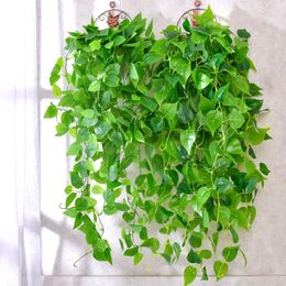 Decorative Flowers 105cm Artificial Plant Vine Ivy Faux Realistic Beautiful Sunscreen Leaf Decor Wedding Wall Luxury Decoration