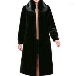 Women's Fur 2022 Winter Mother Clothing Large Size Black Faux Coat Women Thicken Warm Long Overcoat Imitation Mink Jackets Parkas