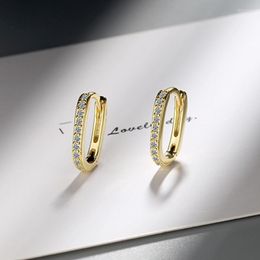 Hoop Earrings S925 Stamp Woman Fashion Jewellery High Quality Cubic Zirconia Simple Minimalist