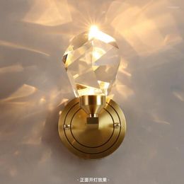 Wall Lamps Modern Copper Large Crystal Lamp Classical Living Room Bedroom Fashion Nordic Light TV Bedside Sconce Indoor Lantern