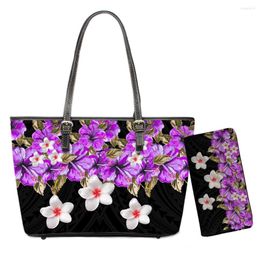 Evening Bags ELVISWORDS Luxury Designer Handbag Custom Tote Bag Wallet Purses And Handbags Set Flower Printing Shoulder For Women Bolso