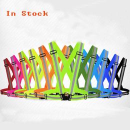 High visibility reflective vest high visibility Customised safety belt vest adjustable walking elastic reflective safety vest running suspenders