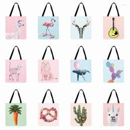 Evening Bags Ladies Shoulder Bag Modern Art Printed Tote For Women Outdoor Beach Foldable Shopping Linen Fabric Handbag