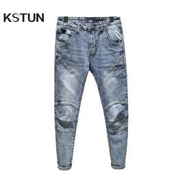 Mens Jeans Brand Man Jean Stretch Slim Fitness Light Blue Streetwear Pants Original Patch Denim Trousers Fashion Letters Desinger 221113