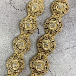 Belts Moroccan Style Caftan Sunflower Pattern Metallic Belt For Ladies Jewelry Hollow Flower Wedding Dress Waist Chain