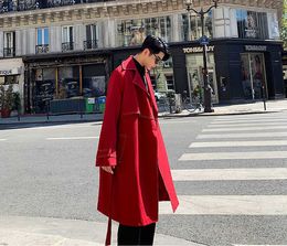 Men's Trench Coats Men Loose Casual Long Jacket Trench Coat Outerwear Male Women Vintage Streetwear Hip Hop Red Cardigan Windbreaker Overcoat T221102