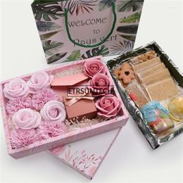 Gift Wrap 100pcs Paper Box Candy Cookies Cake With Bag Wedding Favor Party Decor