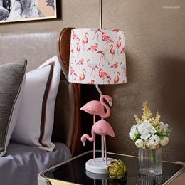 Table Lamps Pink Flamingo For Living Room Art Deco Children Desk Lamp Home Bedroom Bedside Christmas Gift Light