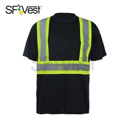 hi vis V-neck work 100% polyester birdeye mesh fabric bike safety shirts