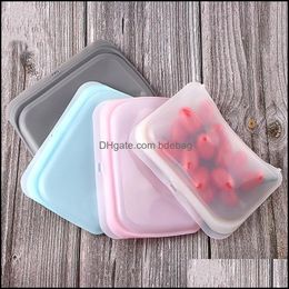 Food Savers Storage Containers 3 Pcs Sile Bags Food Storage Bag Seal Preservation Suitable For Refrigerators Microwave Ovens 20 V2 Dh08M