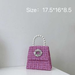 Shoulder Bags Evening Bags Bag Women's Autumn and Winter New Korean Net Red Rhinestone Pearl Chain Small Square Bag Portable Single Shoulder 220909