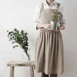 Aprons 1 PCS Nordic Simple Florist Apron Cotton Linen Gardening Coffee Shops Kitchen For Cooking Baking Restaurant Apro