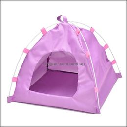 Kennels Pens Waterproof Oxford Folding Pet Tent House Dog Cat Playing Mat Kennel Bed Kennels Pens 2070 V2 Drop Delivery Home Garde Dhfqu