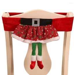 Chair Covers Christmas Cover Band Santa Claus Elf Skirt Dinner Party Supplies Slipcover For