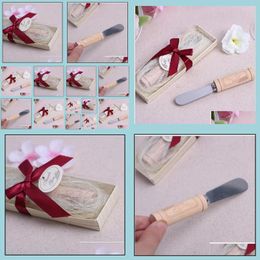 Party Favor Vintage Reserve Stainless Steel Wooden Wine Cork Handle Cheese Spreader Wedding Favors Gift Rrb15995 Drop Delivery Home Dhexa
