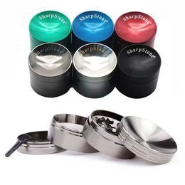 Wholesale 40mm 4layer mini cheap ZIcn alloy Brand Concove Newest SharpStone tobacco Grinder CNC metal Sharp Stone smoking dry herb grinder