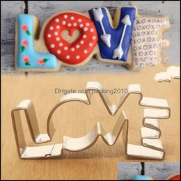 Other Bakeware Love Letter Shape Forms For Biscuit Mold Bakeware Lover Series Design Stainless Steel Cookie Cutter Pastry Confection Dh8Aw