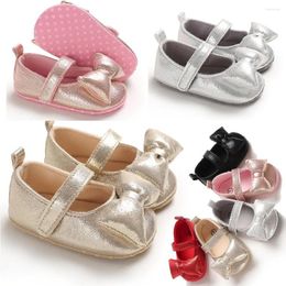 First Walkers 0-14M Born Toddler Baby Girl Butterfly Knot Princess Formal Shoes Kids Walking With Soft Soles Non-slip