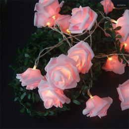 Strings Rose Flower Garland String Lights For Valentine Wedding Decoration Party Decor Christmas Decorations Home Fairy Holiday Gift