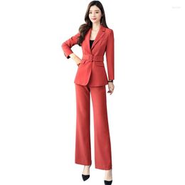 Women's Two Piece Pants OL Woman Suits Office Lady Elegant Pant Women Formal Suit Blazer Set Womens