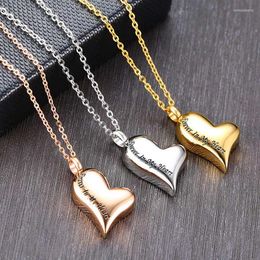 Pendant Necklaces Engraved Forever In My Heart Cremation Ash Urn For Women Necklace Stainless Steel Memorial Jewellery