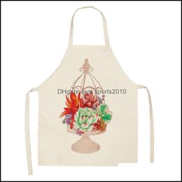 Kitchen Apron Cotton Linen Kitchen Apron Cane Vine Cactus Patterns Aprons Mti Prevent Stain Kitchens Erall Creative 8 5Mya L1 Drop D Dhpfd