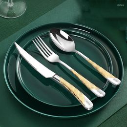 Set di stoviglie Set di 3 forchette in acciaio inossidabile 304 Kit coltello cucchiaio Confezioni di posate per coltelli da bistecca Gadget per insalata Strumenti Stoviglie