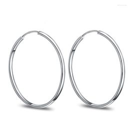 Hoop Earrings Exaggeration Round Circle For Women Real 925 Sterling Silver Earring Anniversary Girlfriend Wife Gifts Top Quality