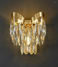 Wall Lamps Modern Bedroom Gold Sconce Luxury Crystal Lamp Bedside Hallway Living Room Design LED Home Indoor Lighting Fixture