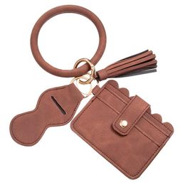 New Fashion Frosted Wrist Key Chain Party Favor Leather Mouth Red Envelope Pu Card Bag Certificate Bag Bracelet Ring Wholesale EE