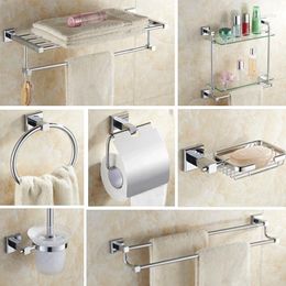 Bath Accessory Set Silver Copper Hardware Hanger Package Towel Rack Bar Paper Holder Shelf Hook Brush Bathroom Accessories Bm10
