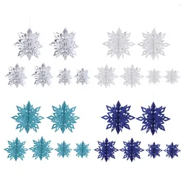 Christmas Decorations Snowflake Hanging Snowflakes 3D Tree Garland Hollow Ornaments Paper Pendantset Cardbord Stereoscopic Ornament Banner