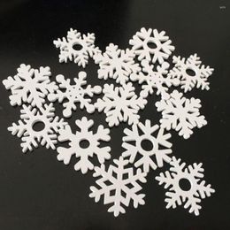 Christmas Decorations 100PCS White Wooden Slice Snowflake Scrapbooking For Embellishment Craft DIY Handicraft Decoration