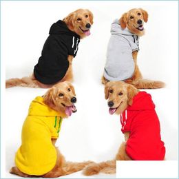 Dog Apparel Winter Warm Large Dog Clothes Hoodie Coat Sweater For Dogs Pet Golden Retriever Labrador Alaskan Apparel Drop Delivery H Dh67P