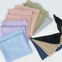 Scarves Fashion Embroidery Sulam Chiffon Scarf For Malaysia Women Scallop Embroideried Tudung Hijab