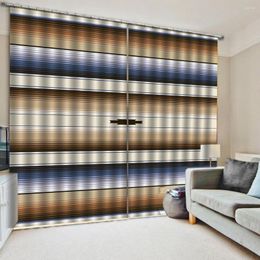 Curtain Po Blackout Window Drapes Luxury 3D Curtains For Living Room Stripe