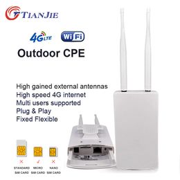 Routers TIANJIE CPE905 Outerdoor Waterproof 150Mbps Smart 4G Router Home spot RJ45 WAN LAN WIFI Coverage Modem External Antenna CPE 221114