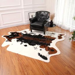 Carpets Large Size 210x110cm Cow Printed Cowhide Faux Skin Leather NonSlip Antiskid Mat Animal Print Carpet For Home 3