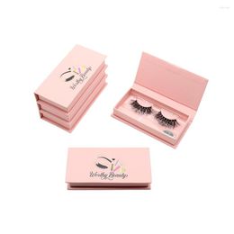 False Eyelashes Own Brand Magnetic Rectangular Eyelash Storage Box Wholesale 25mm Dramatic Mink Customise Logo Packaging