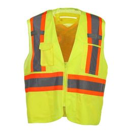 Reflective vest Z96 High Vis Clothing Canadian Workwear Zipper Construction Worker Surveyor Mesh Hi Vis Pockets Safety Vest