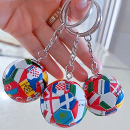 Collectable Wholesale 2022 Qatar World Cup Key Ring Mini Universal Flag Football Charm