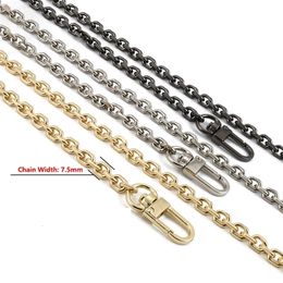 Bag Parts Accessories 75mm Gold Gun Black Silver Replacement Purse Chain Shoulder Crossbody Strap for Small Handbag Clutch Bags DIY O Chains 221114