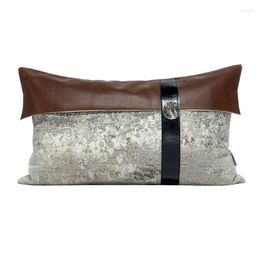 Pillow LAN JINGZE Plain Dyed Cover Decorativ Living Room Pillowcase Brown Grey Black Patchwork Waist 30x50cm